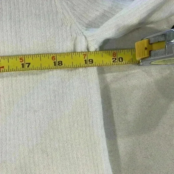 Project Womens Sweater White L Long Sleeves Pullover Side Tie Details Casual EUC - Picture 7 of 9